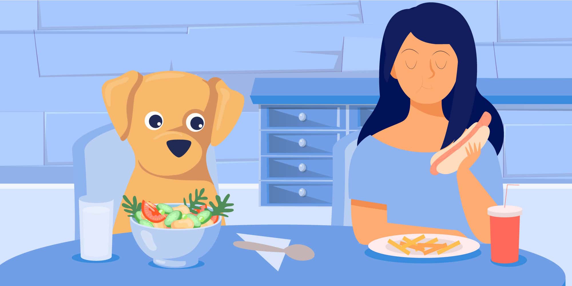 Dog following a grain free diet illustration