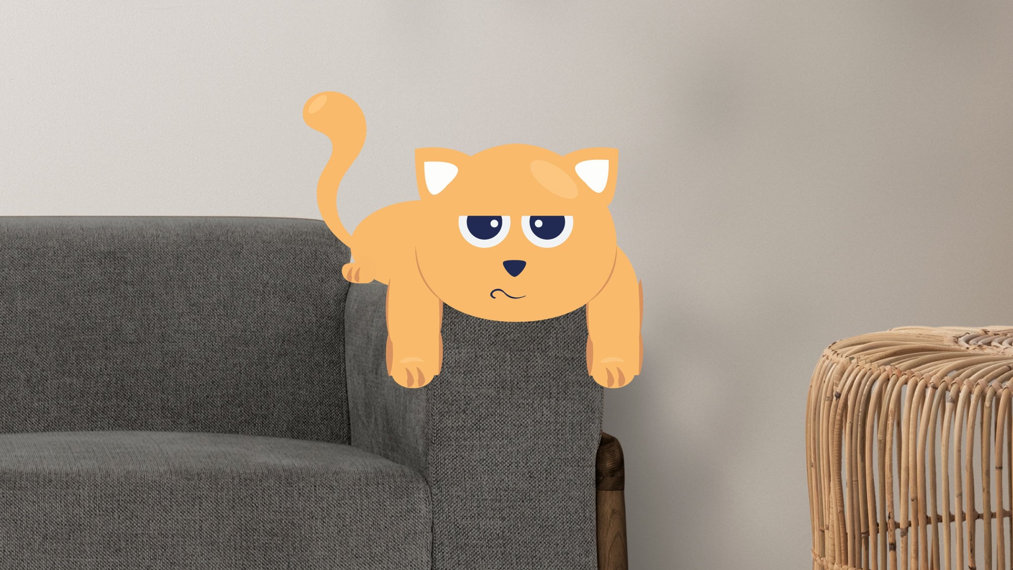 Bored cat illustration