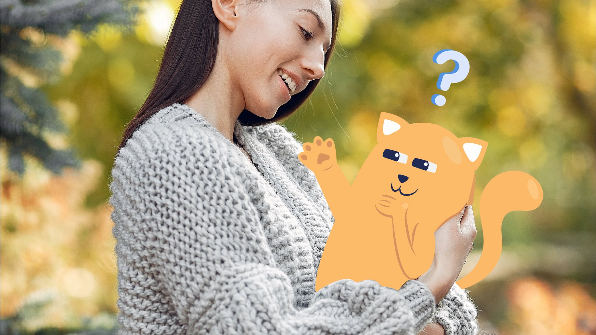 Cat remembering owner illustration