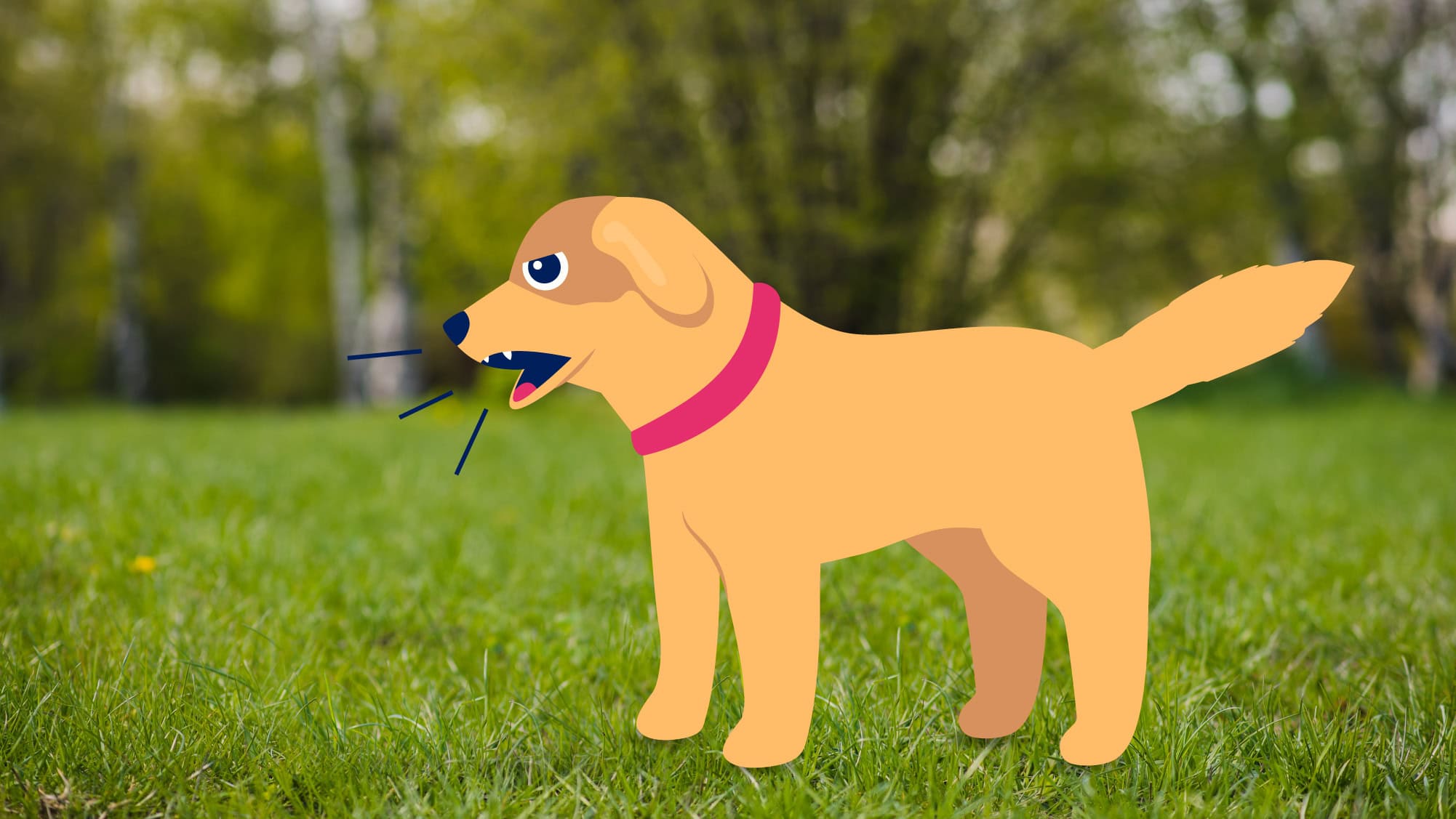 Dog barking illustration