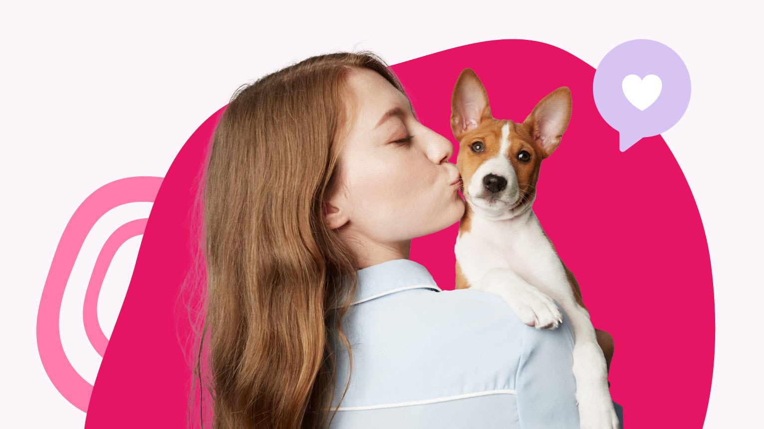 Pet owner kissing dog